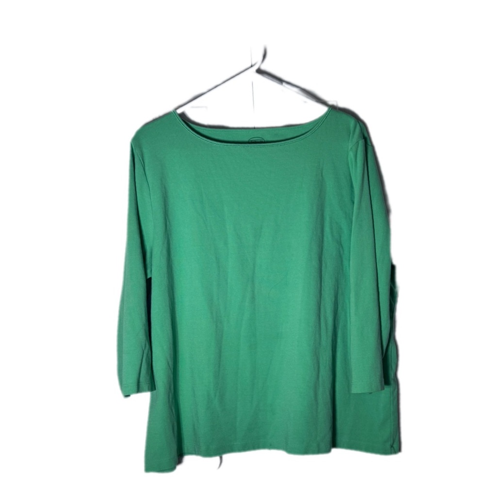 Talbots Women's Green Boatneck 3/4 Sleeve Top